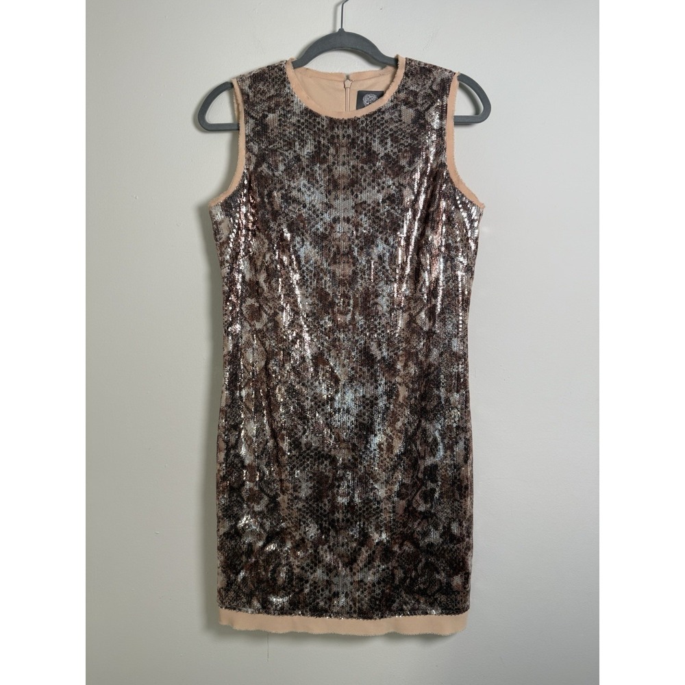 Vince Camuto Sz 6 Snakeskin Print Sequin Dress Night Out Sexy Event Club Formal‎